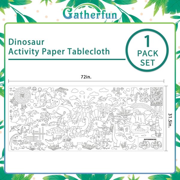 Gatherfun Dinosaur Giant Coloring Poster 31.5x72 Inches