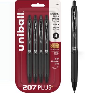 uniball 207 Plus 中性笔 0.7mm 4支 黑色