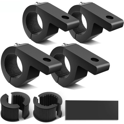 90028D 4PCS LED Light Bar Horizontal Clamp Mount Kit Black