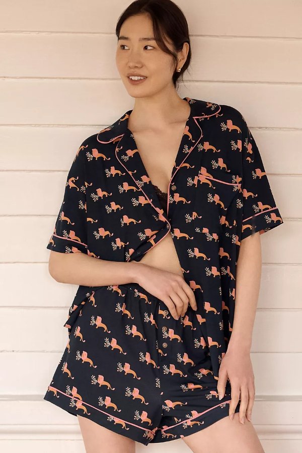 LyreBird Briar Short Sleeve Pajama Shirt in ModaLuxe