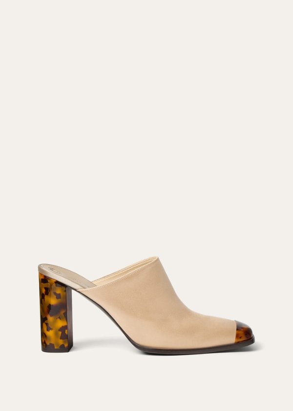 Alba Square Toe Heeled Mule H85 Satin