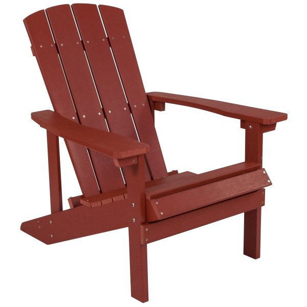 Emma + Oliver All-Weather Poly Resin Wood Adirondack Chair
