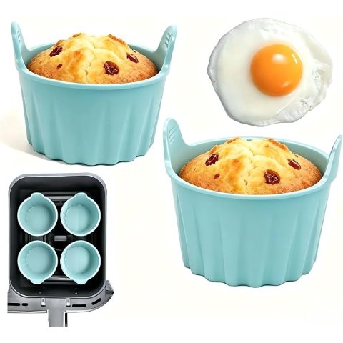 2 Pieces Silicone Air Fryer Egg Molds Non Stick Dishwasher Safe