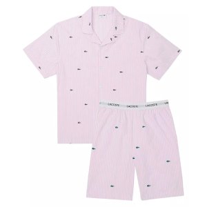 Lacoste 男士条纹短袖睡衣套装 两件套
