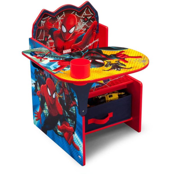 Spider-Man Kids Chair Desk with Storage Bin Green Guard Certified