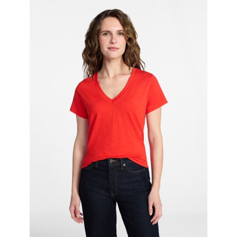 Women s Slub V Neck Short Sleeve Tee XS-XXXL