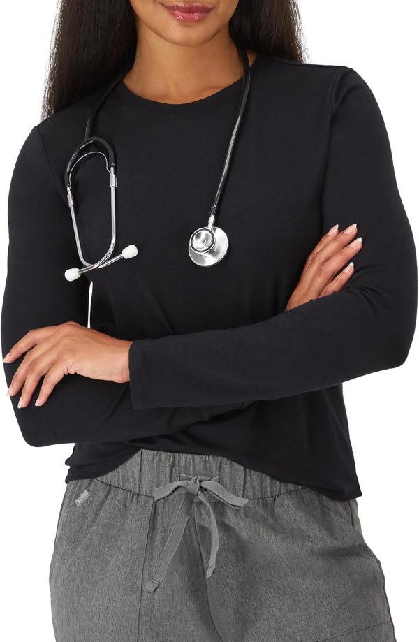 Hanes Women's Supersoft Bamboo Viscose Long Sleeve Underscrub Shirt