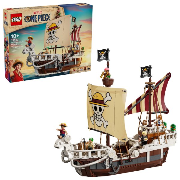 1376-Piece Netflix One Piece The Going Merry Pirate Ship Building Set