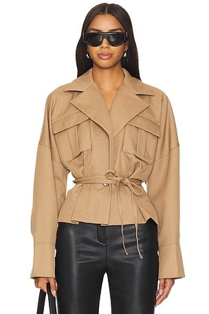 Camila Coelho Mari Jacket Dark Taupe