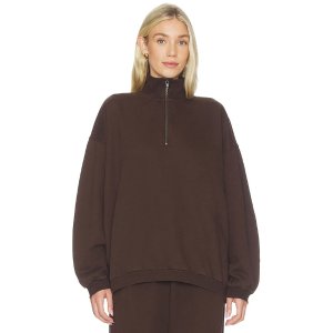 SKIMS Boyfriend Fleece 宽松高领卫衣 咖啡色