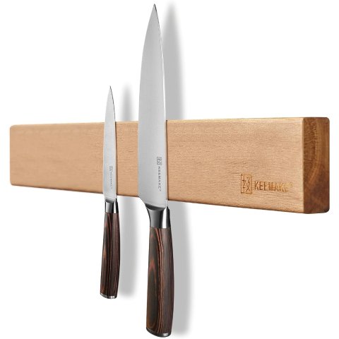 KEEMAKE 16 Inch Acacia Wood Magnetic Knife Holder Powerful Neodymium Wall Strip