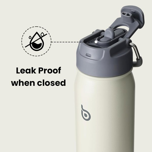 BOTTLE BOTTLE 16oz Stainless Steel Insulated Sports Water Bottle with Straw Gray