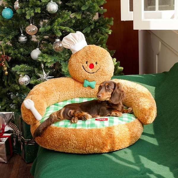 ZEZE Dog Sofa Bed Gingerbread Man