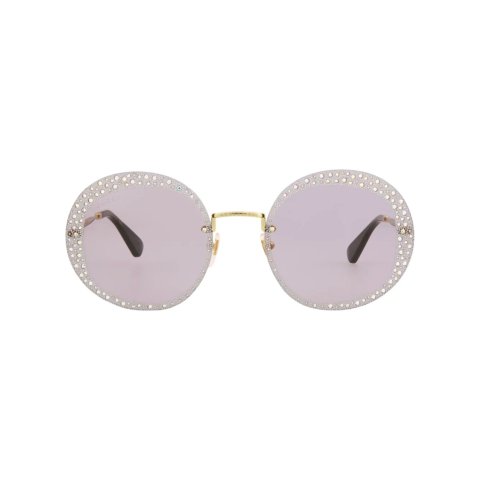 Gucci Round-Frame Metal Sunglasses