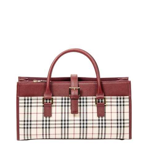 Pre-owned Nova Check Canvas Rectangular Tote