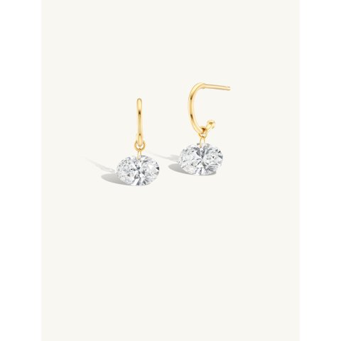 Sophie Ratner Jewelry 1 Carat Oval Diamond Earring 14K Gold