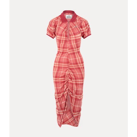 Pulling Dress Pink Tartan Short Sleeve