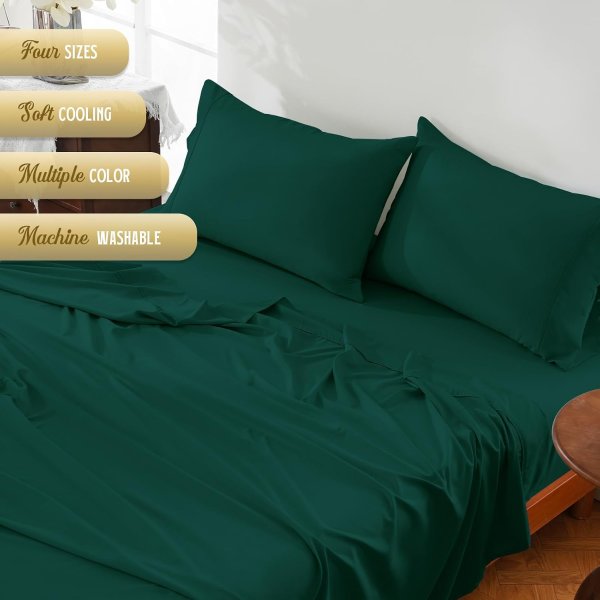 ChicView King Sheet Set 4-Piece Hotel Luxury Soft Microfiber Deep Pocket Bedsheets