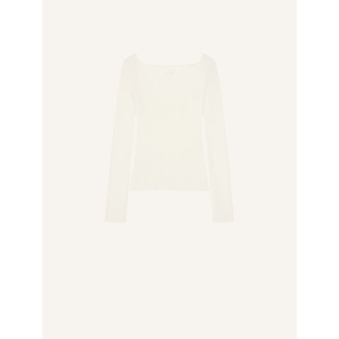 Square Neck Rib Knit Sweater