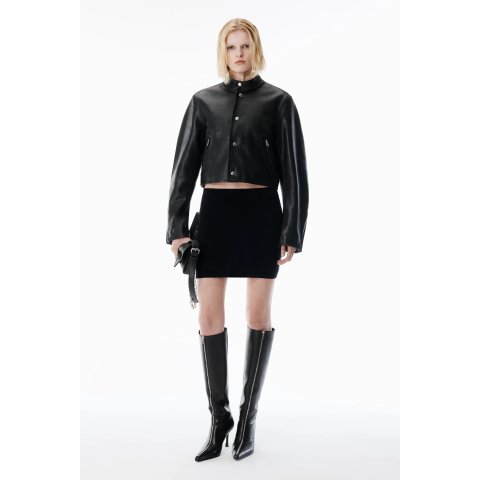 Mini Skirt with Knit Logo Patch