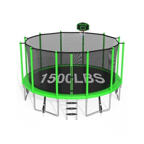 CITYLE 1500LBS无缝蹦床 含安全网 篮球架 10英尺