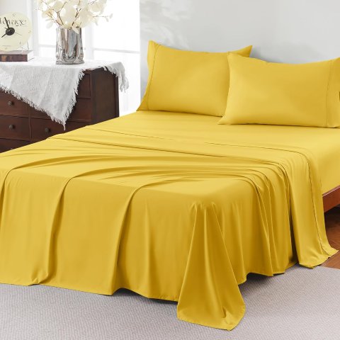 ChicView King Sheet Set 4-Piece Soft Microfiber Deep Pocket Bedding Set