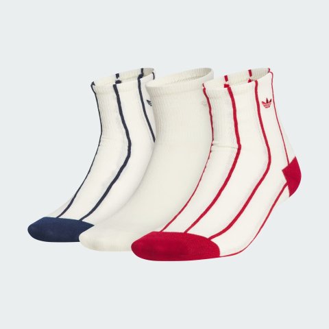 U ORI PINSTRIPE 3-Pack High Quarter Socks