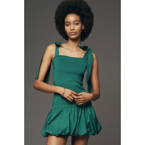 Anthropologie 泡泡裙摆棉质迷你连衣裙