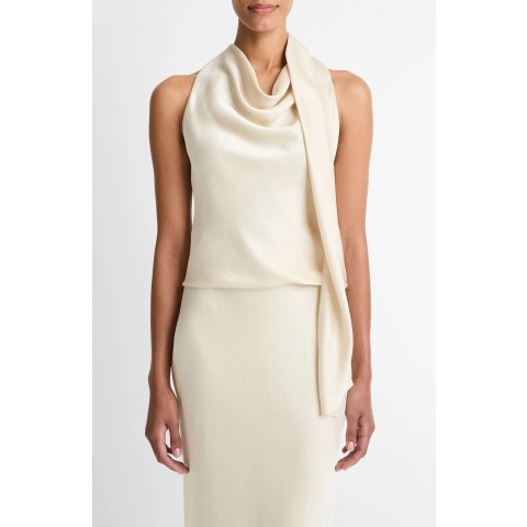 Vince Women s Sleeveless Scarf Satin Top