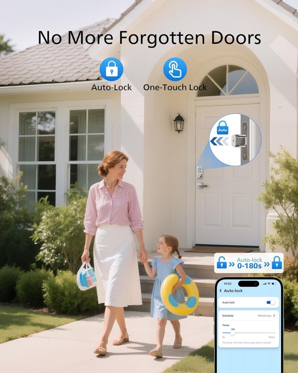 Philips Smart Door Lock with Handle Built-in WiFi App & Voice Control Fingerprint Keyless Deadbolt