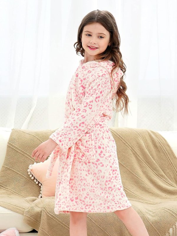 Doctor Unicorn Soft Hooded Bathrobe Sleepwear for Girls