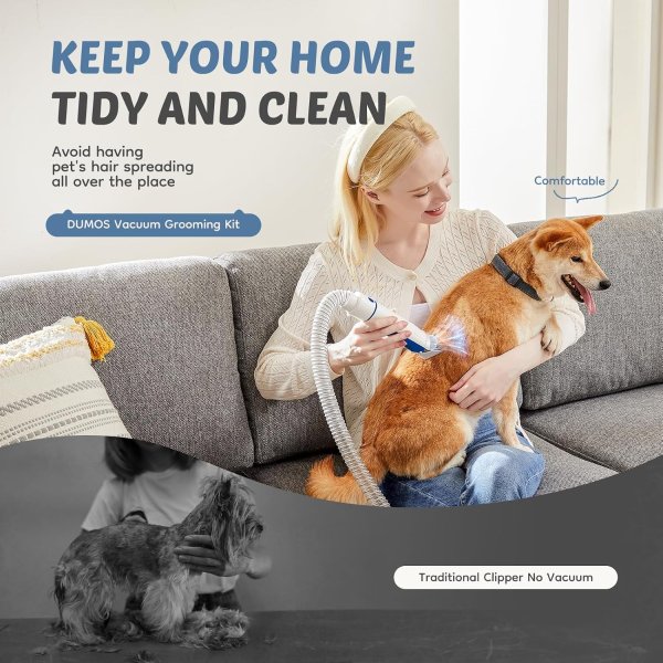DUMOS DumosLifestyle Pet Grooming Vacuum Kit 2.5L for Dogs and Cats