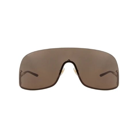 Gucci Shield-Frame Metal Sunglasses