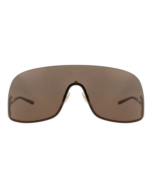 Gucci Shield-Frame Metal Sunglasses