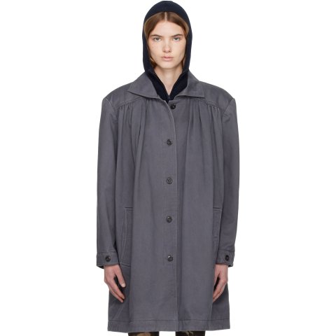 OPEN YYOver Shirred Top Coat Gray