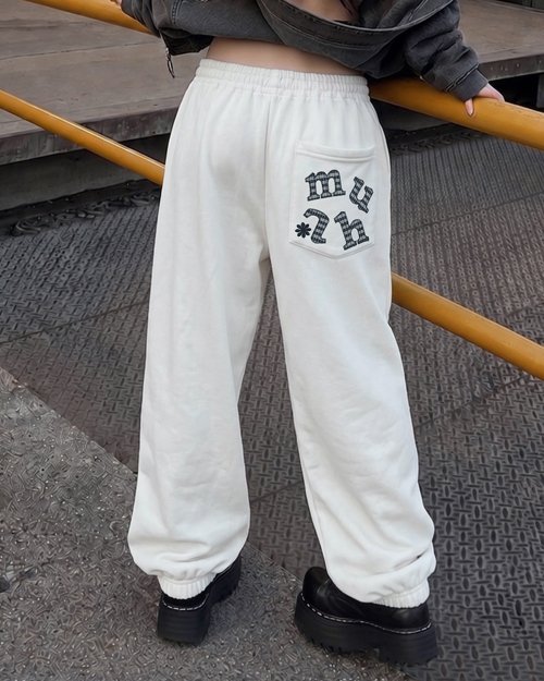 MUAHMUAH Patch Pocket Wide Banding Pants