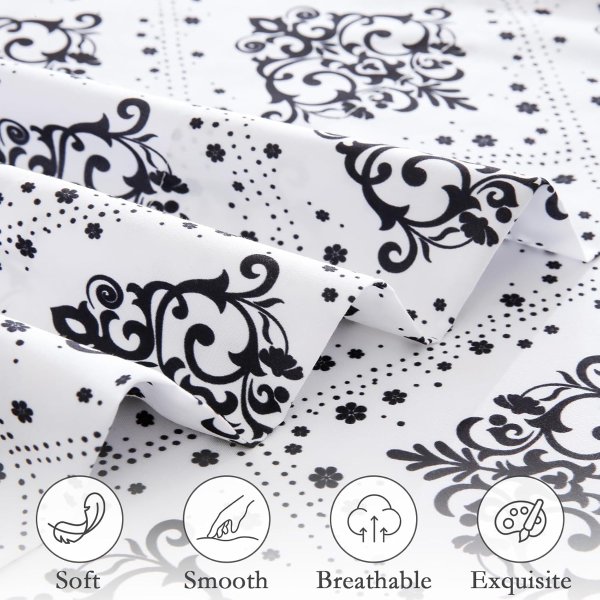 ChicView Boho Microfiber Queen Sheet Set 4-Piece Breathable Soft Deep Pocket Anti-Pilling