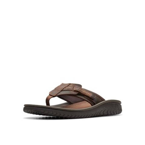 Clarks Wesley Sun 男士人字拖 蜜蜡皮 10码