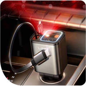 LISEN 4合1伸缩车载充电器 75W 星空灯快充