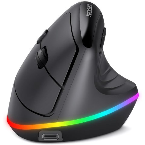 TECKNET RGB 蓝牙人体工学鼠标 支持多设备