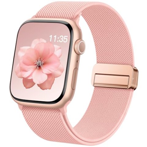 Stretchy Loop Sport Band Compatible with Apple Watch Adjustable Magnetic Clasp Strap