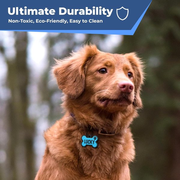 GoTags Personalized Engraved Silent Silicone Dog Tag