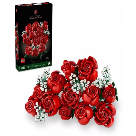 Icons Bouquet of Roses Build and Display Set 10328, 822 Pieces