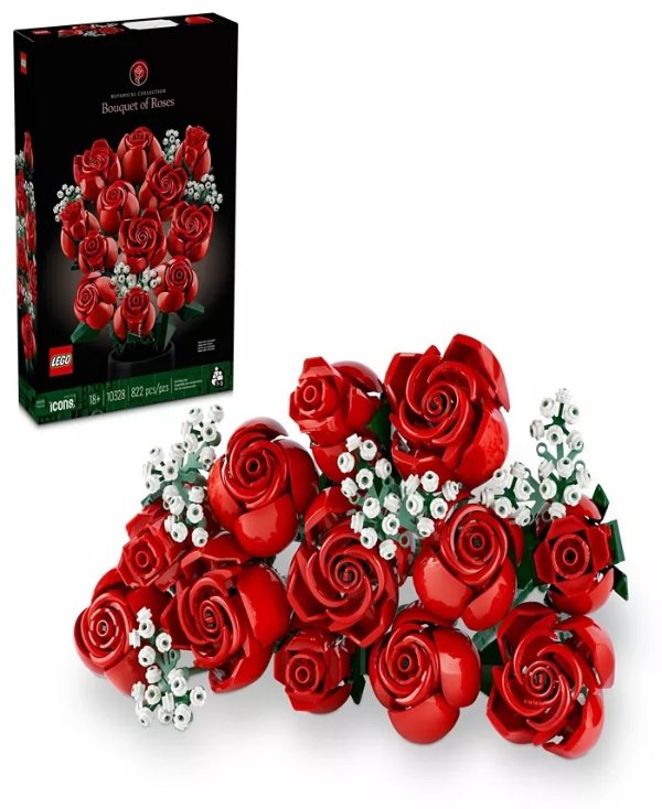 Icons Bouquet of Roses Build and Display Set 10328, 822 Pieces