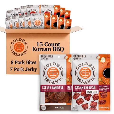  Korean BBQ Variety Pack Pork Snack Bites & Jerky 15 Pack