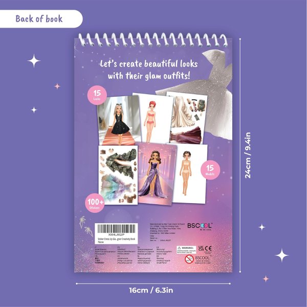 BSCOOL Fashion Sticker Book for Kids Girls Activity Design