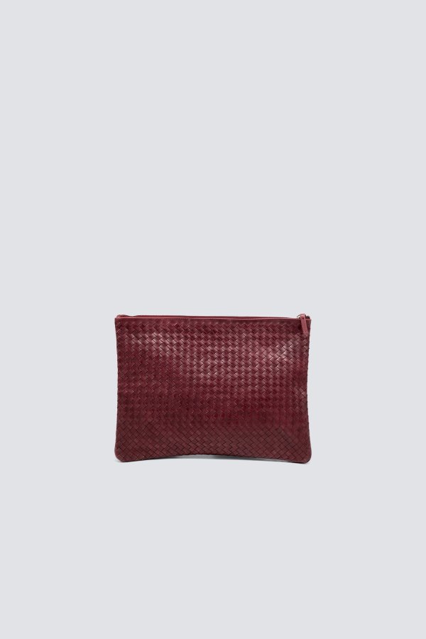 A4 Pochette 编织皮革手袋