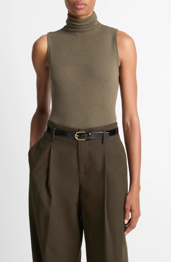Vince Sleeveless Modal Turtleneck Top for Women