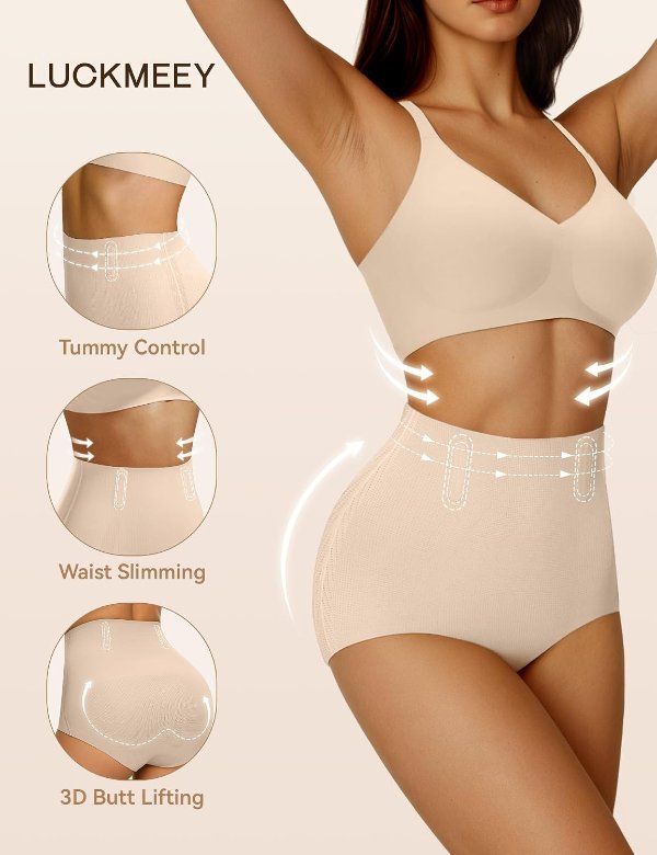LUCKMEEY Tummy Control Seamless Shaping Briefs