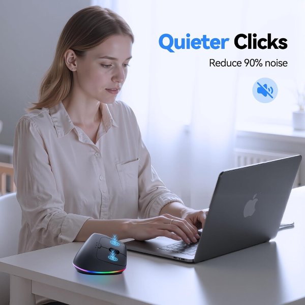 TECKNET RGB 蓝牙人体工学鼠标 支持多设备